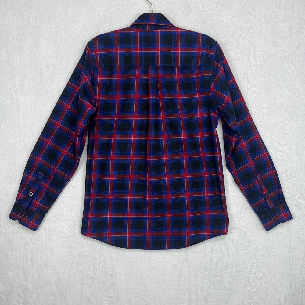 Dixxon Flannel Hometown Long Sleeve Shirt Mens S Red Blue Black Plaid Button Dwn - Picture 2 of 8